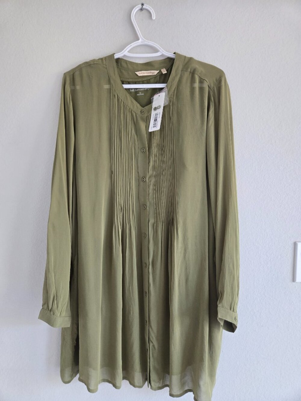 Soft Surroundings Makara Tunic and Tank Top Set in Green Women's Plus size 1X